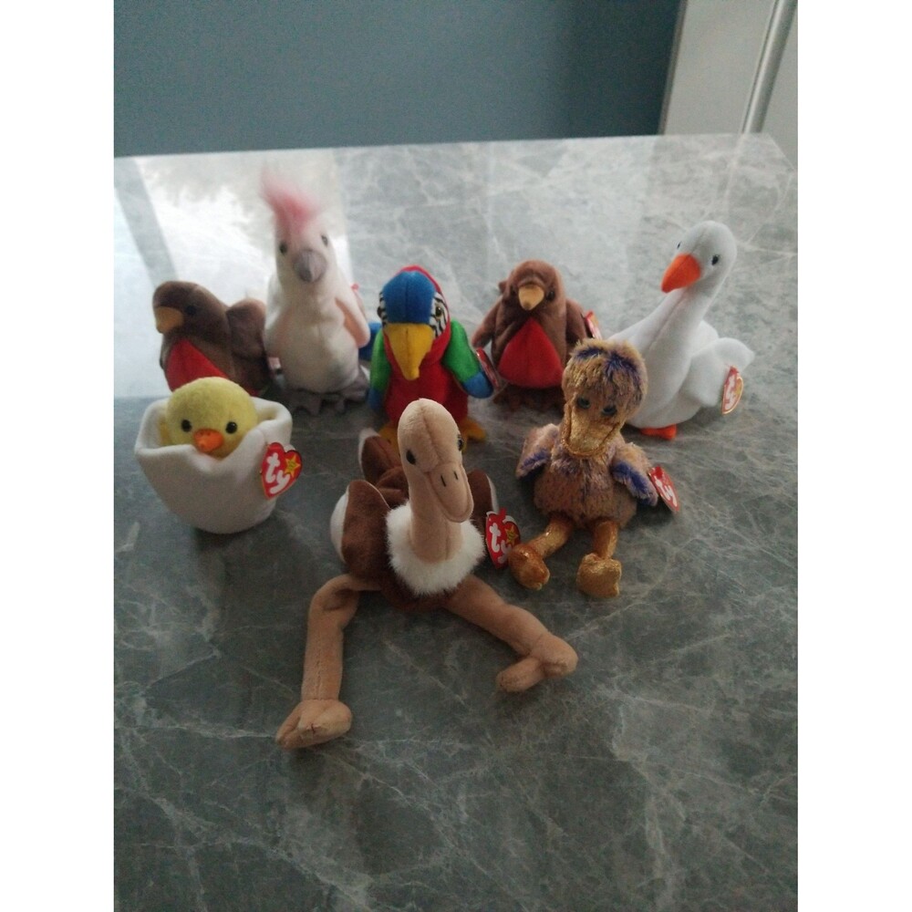Bundle of 8 Bird Ty Beanie Babies all nwt